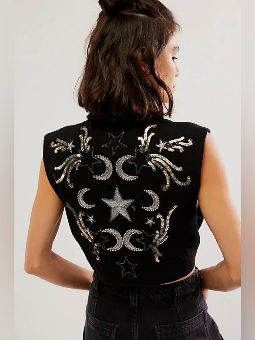 Free People Billy Tux Sequins Vest - Picture 2 of 7